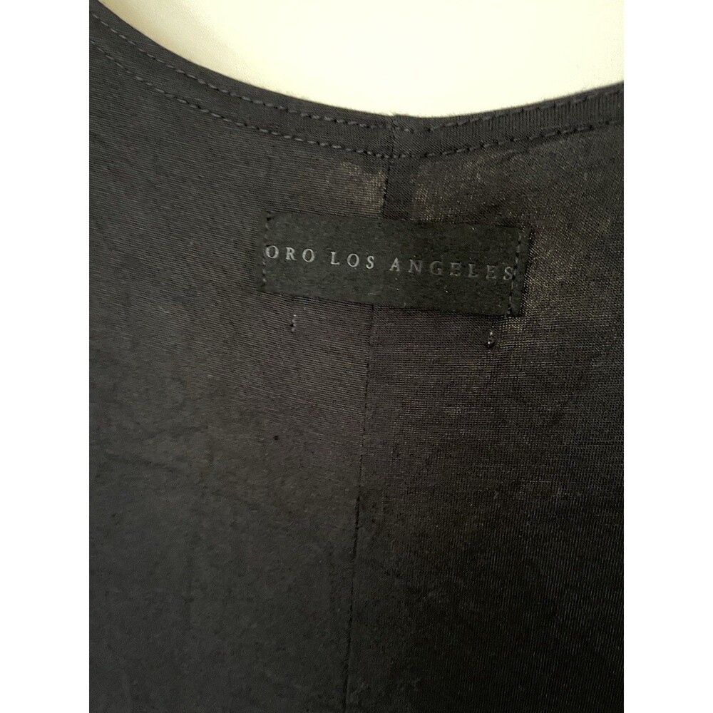 Oro Los Angeles Scallop BLACK Tank Top Sleeveless T Shirt  SZ L - Picture 4 of 14
